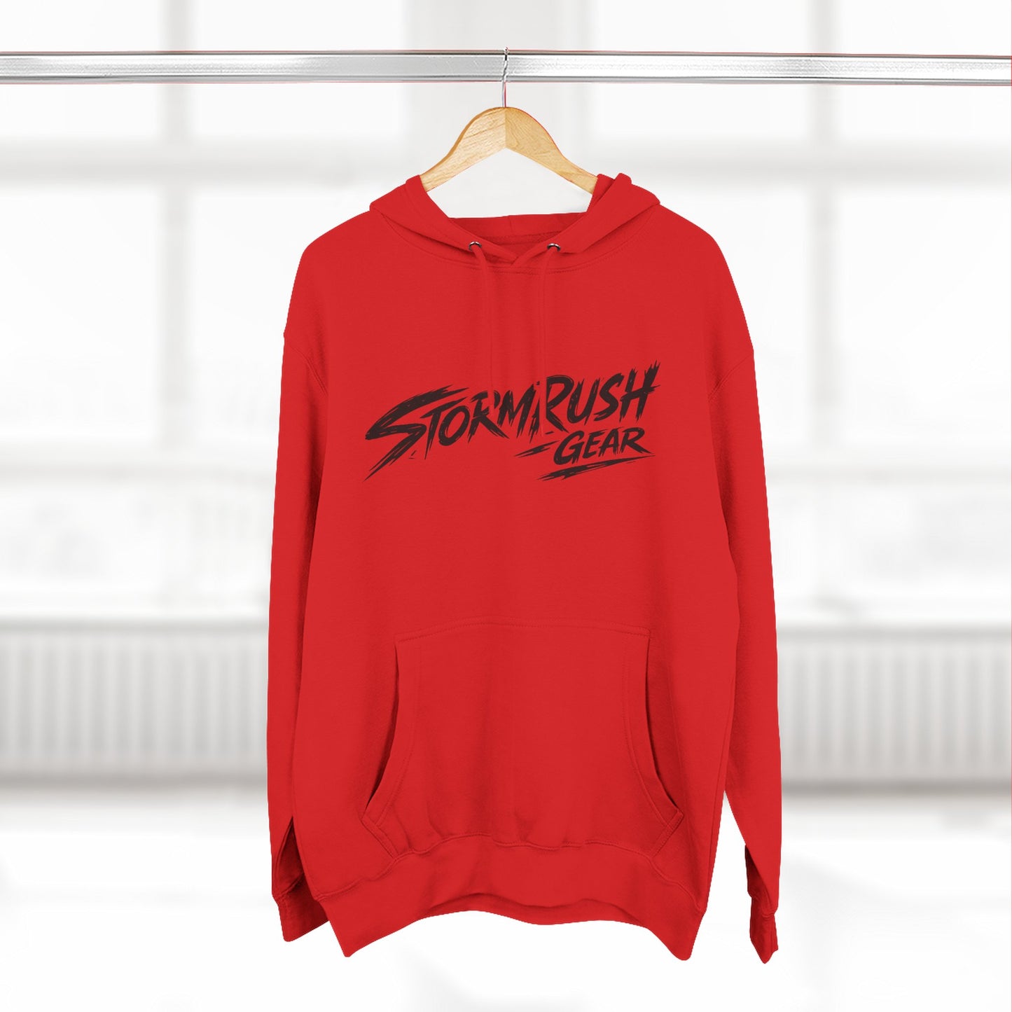 Hoodie - "StormRush Gear: Happiness Isn't For Sale" Motorcycle Fleece Hoodie
