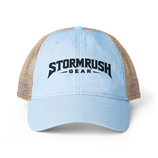 Women's Washed Mesh-Back Cap with pony tail opening