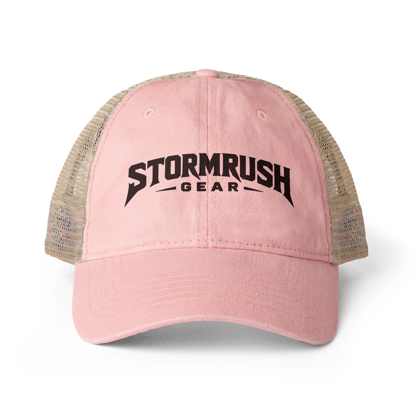 Women's Washed Mesh-Back Cap with pony tail opening