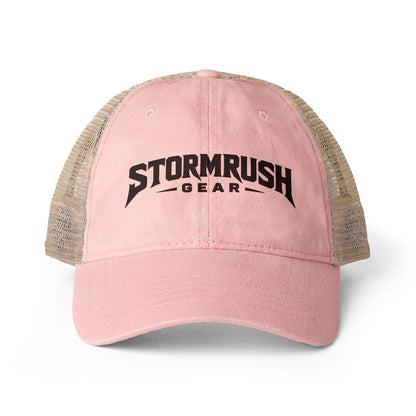 Women's Washed Mesh-Back Cap with pony tail opening