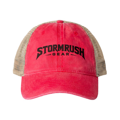 Women's Washed Mesh-Back Cap with pony tail opening