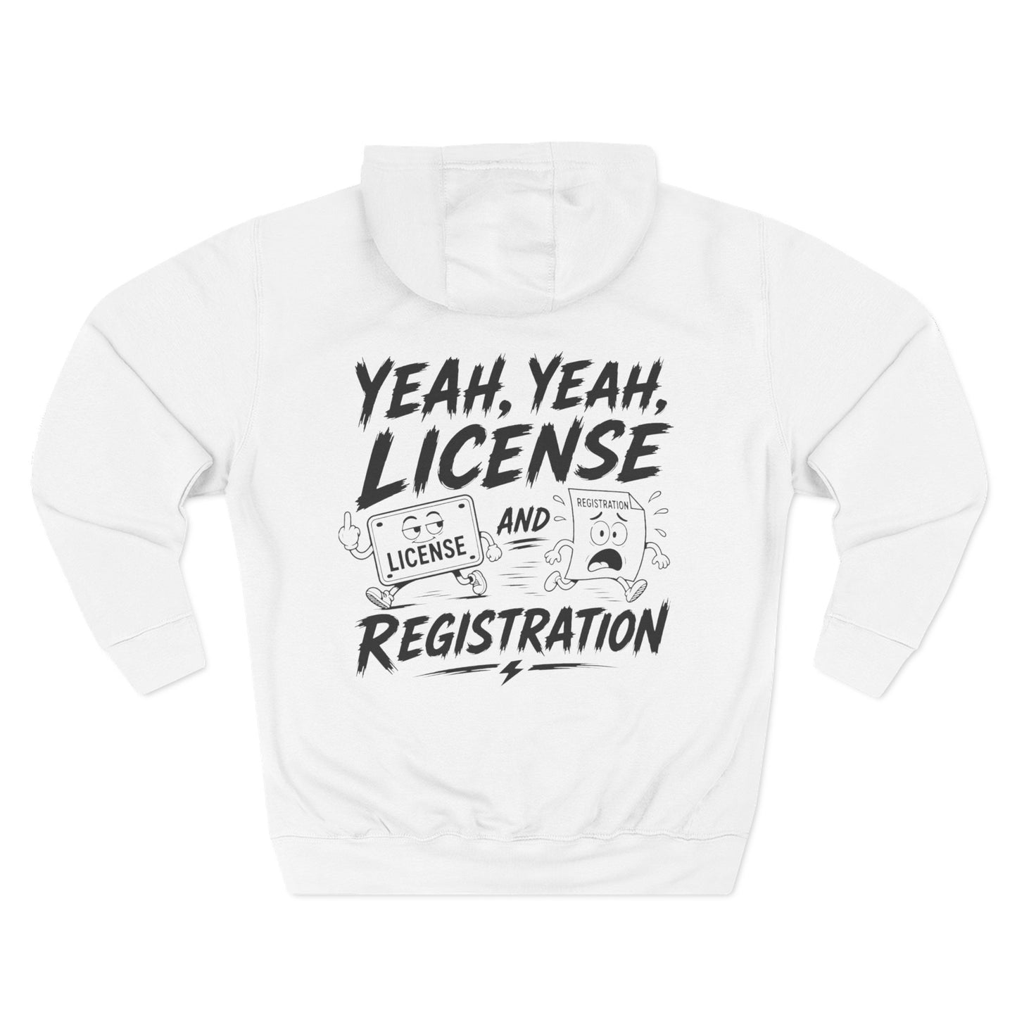 License and Registration— Three-Panel Fleece Pullover