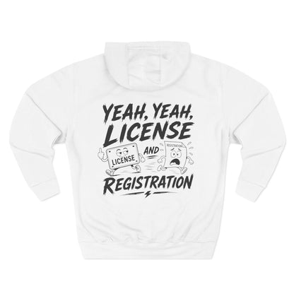License and Registration— Three-Panel Fleece Pullover