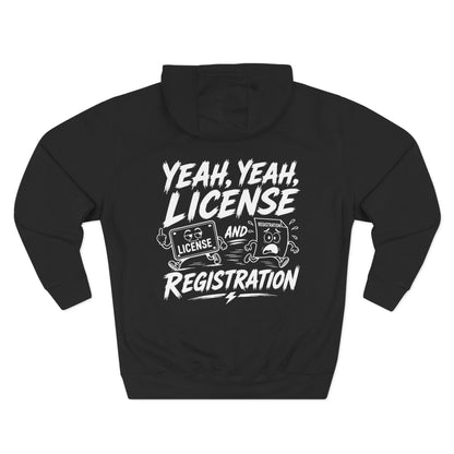 License and Registration— Three-Panel Fleece Pullover