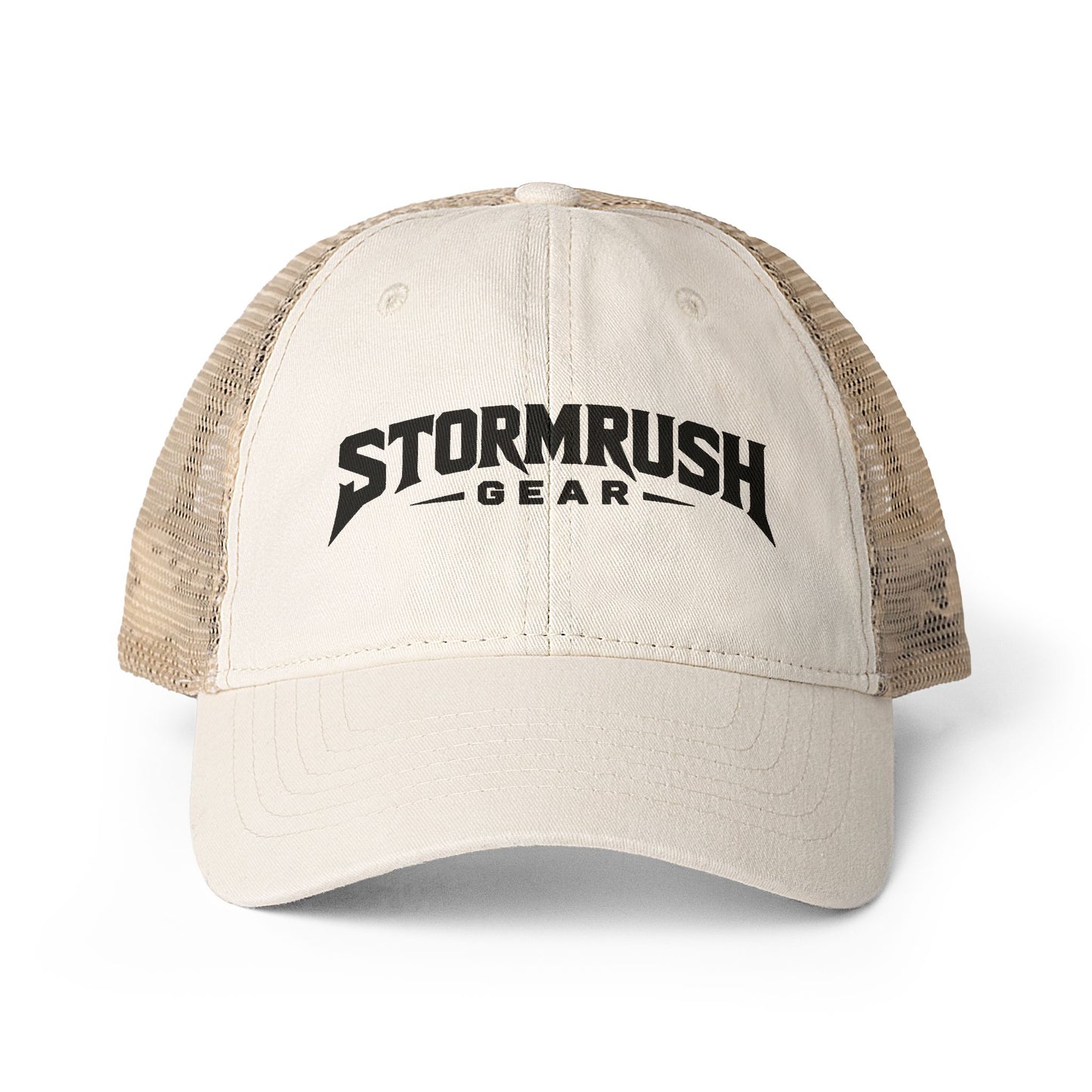 Women's Washed Mesh-Back Cap with pony tail opening