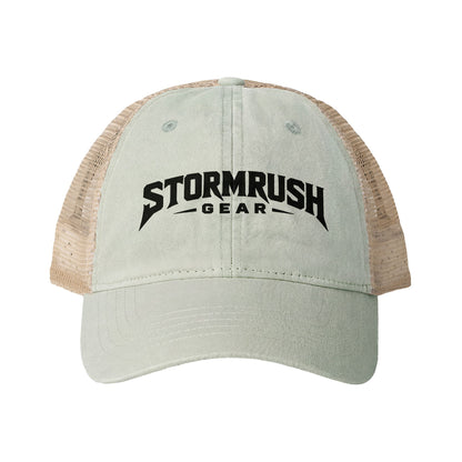 Women's Washed Mesh-Back Cap with pony tail opening