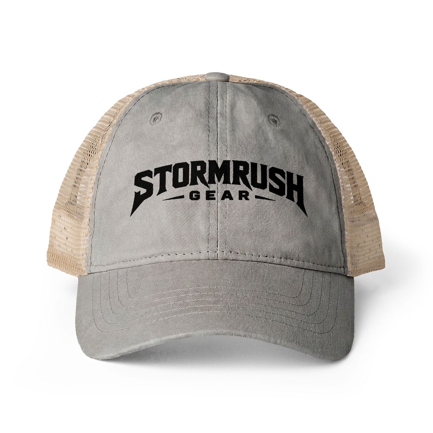 Women's Washed Mesh-Back Cap with pony tail opening