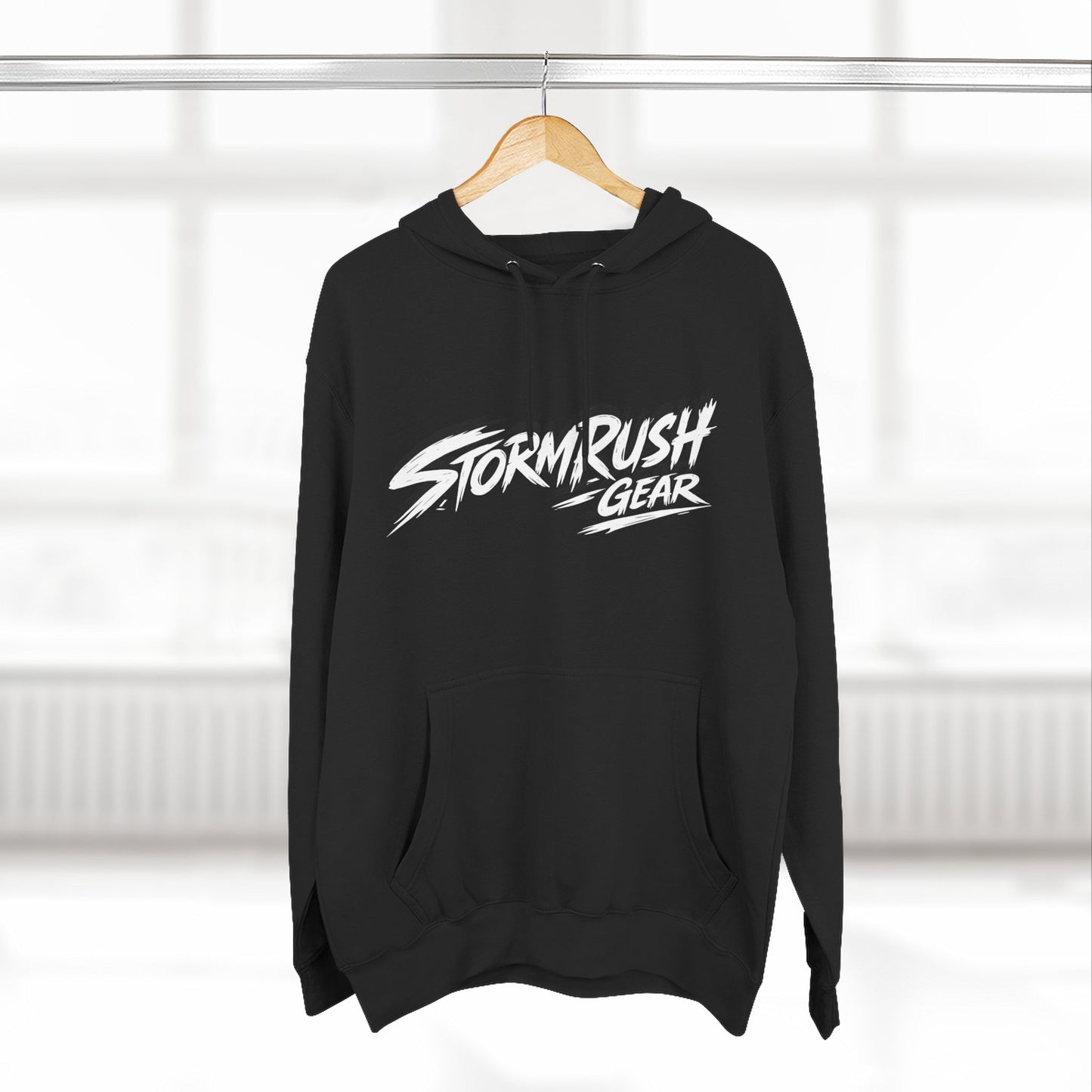 Hoodie - "StormRush Gear: Happiness Isn't For Sale" Motorcycle Fleece Hoodie