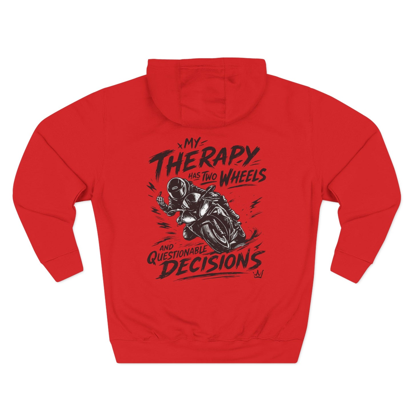Motorcycle Hoodie — "My Therapy Has Two Wheels" Graphic StormRush Gear