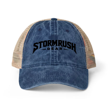 Women's Washed Mesh-Back Cap with pony tail opening