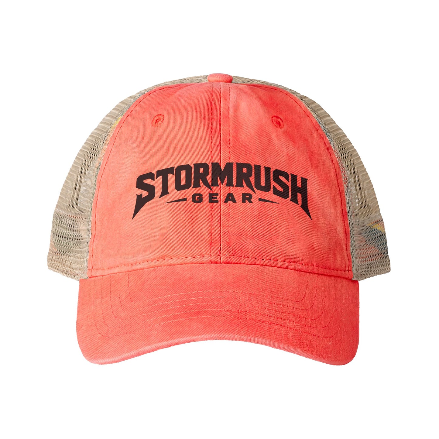 Women's Washed Mesh-Back Cap with pony tail opening