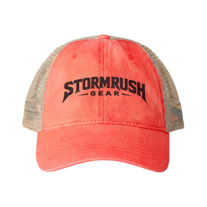 Women's Washed Mesh-Back Cap with pony tail opening