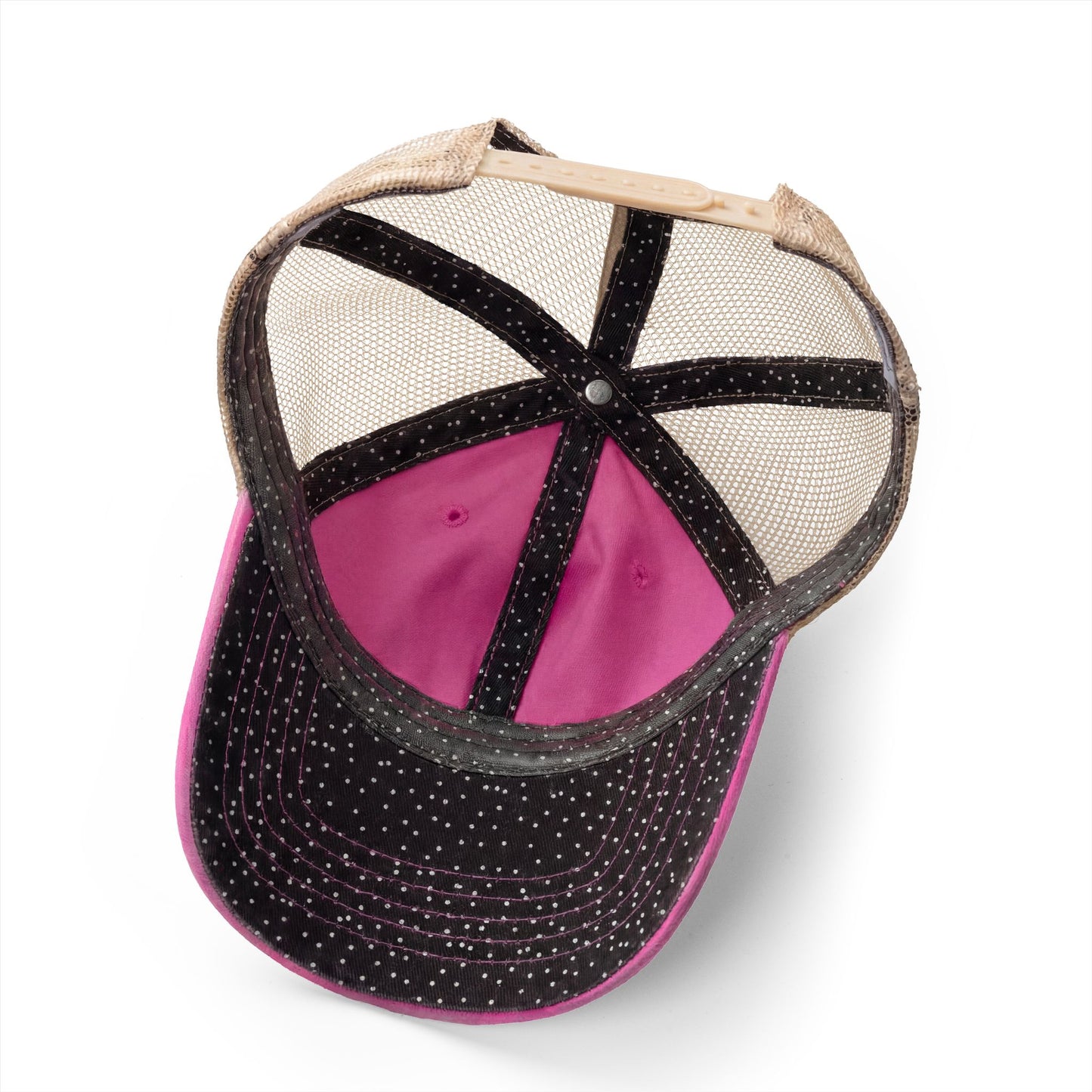 Women's Washed Mesh-Back Cap with pony tail opening