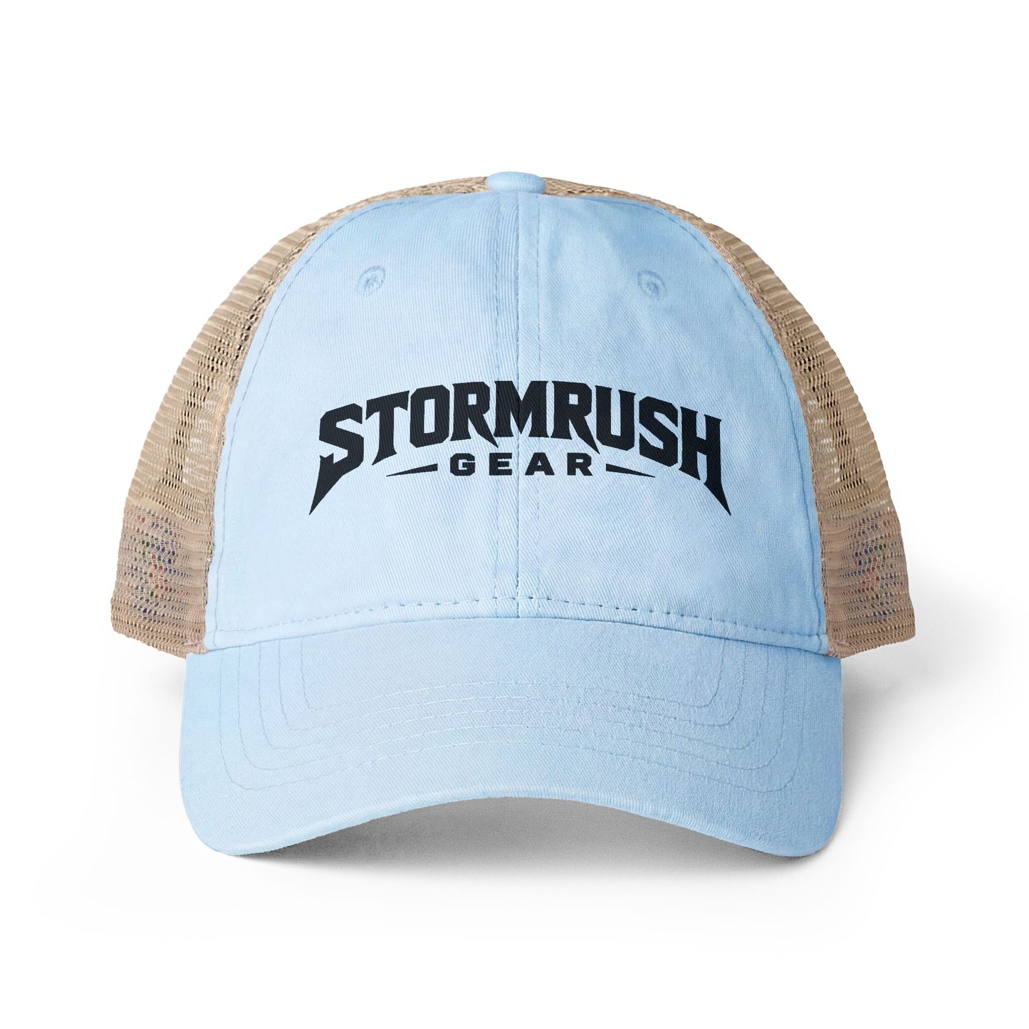 Women's Washed Mesh-Back Cap with pony tail opening