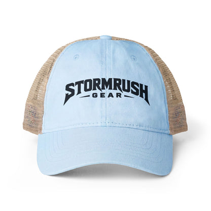 Women's Washed Mesh-Back Cap with pony tail opening