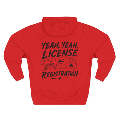 License and Registration— Three-Panel Fleece Pullover