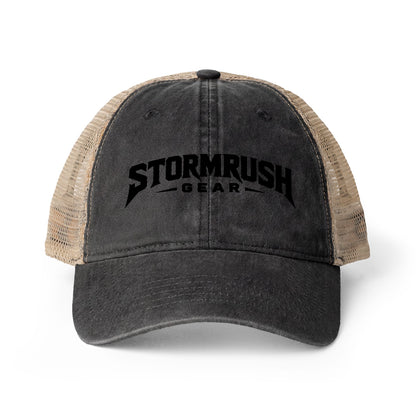 Women's Washed Mesh-Back Cap with pony tail opening