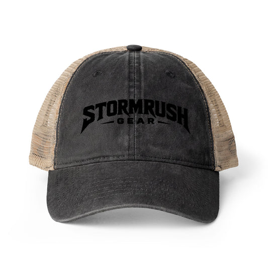 Women's Washed Mesh-Back Cap with pony tail opening