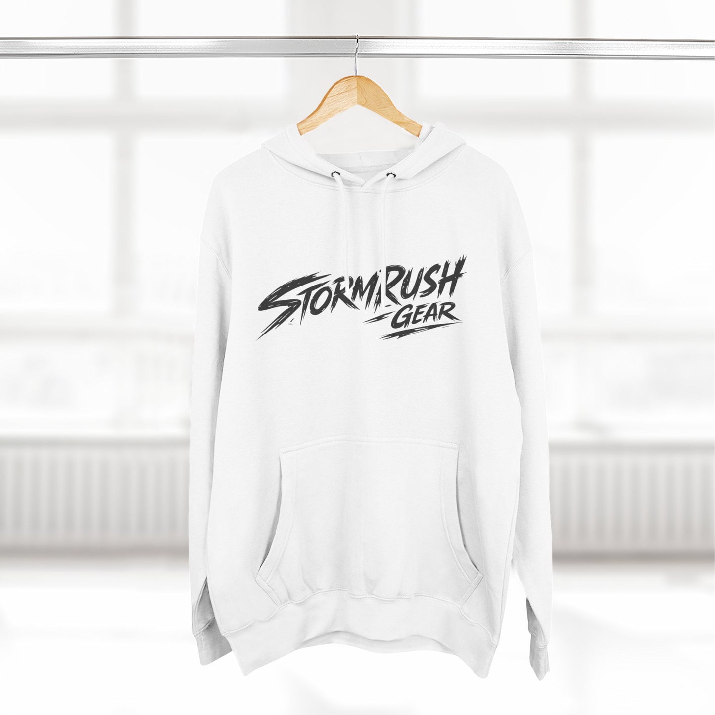 Hoodie - "StormRush Gear: Happiness Isn't For Sale" Motorcycle Fleece Hoodie