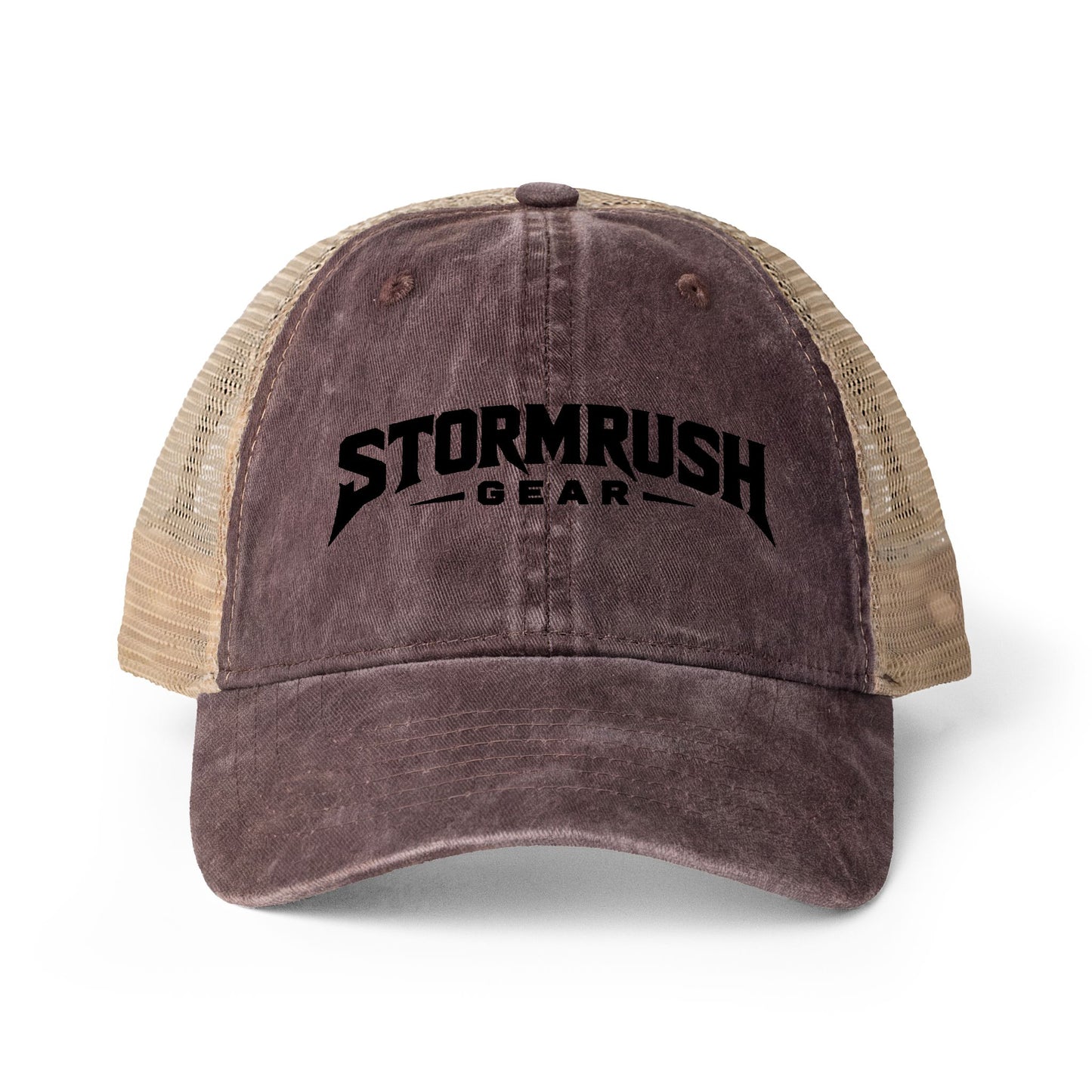 Women's Washed Mesh-Back Cap with pony tail opening