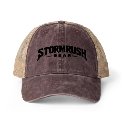 Women's Washed Mesh-Back Cap with pony tail opening