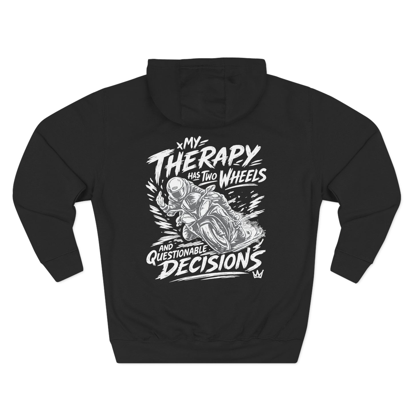 Motorcycle Hoodie — "My Therapy Has Two Wheels" Graphic StormRush Gear