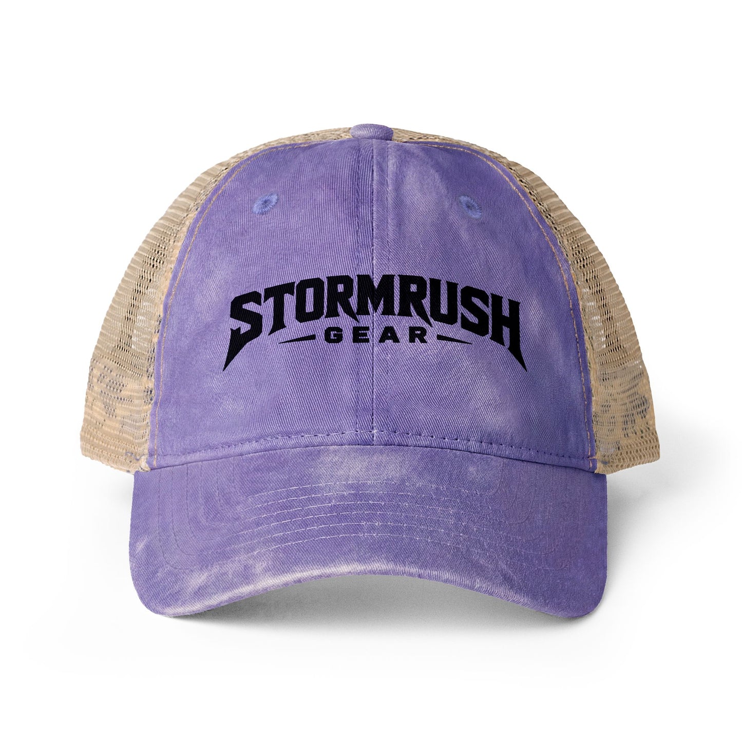 Women's Washed Mesh-Back Cap with pony tail opening