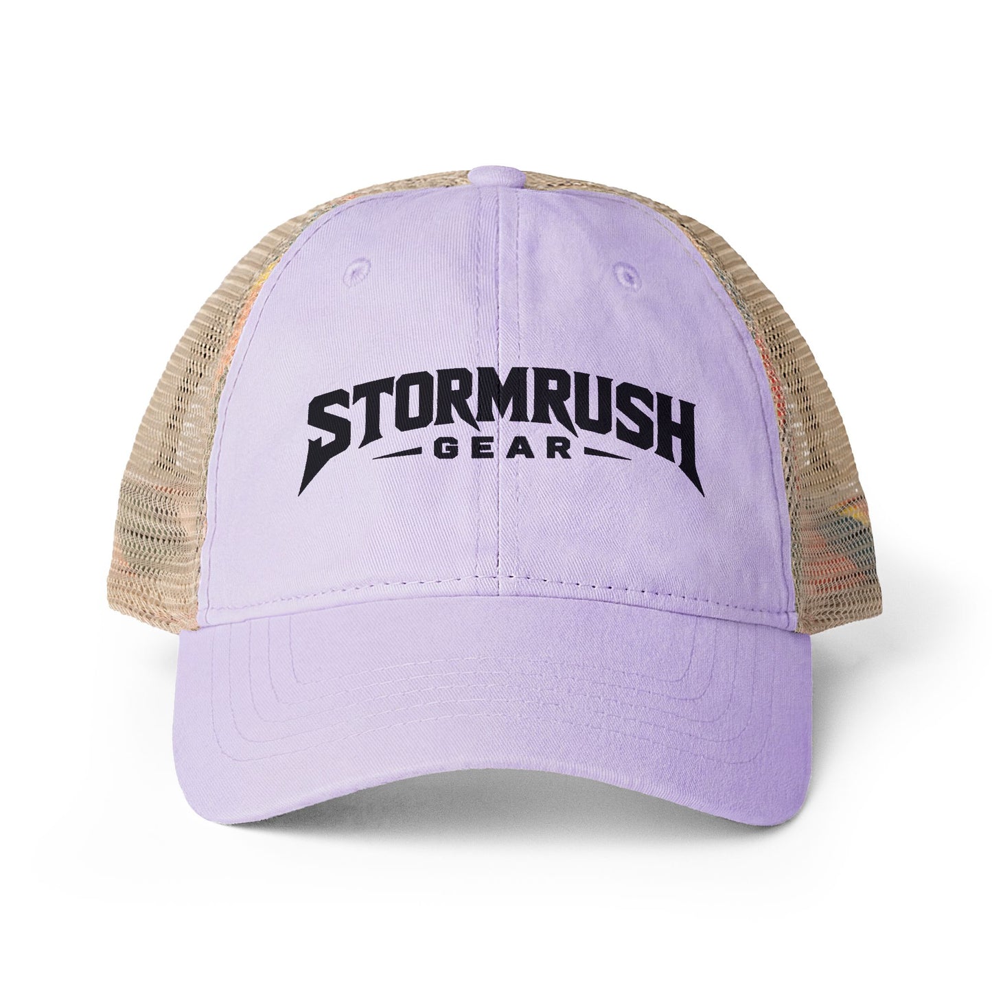 Women's Washed Mesh-Back Cap with pony tail opening