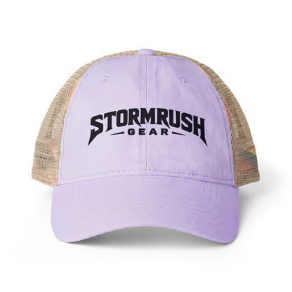 Women's Washed Mesh-Back Cap with pony tail opening