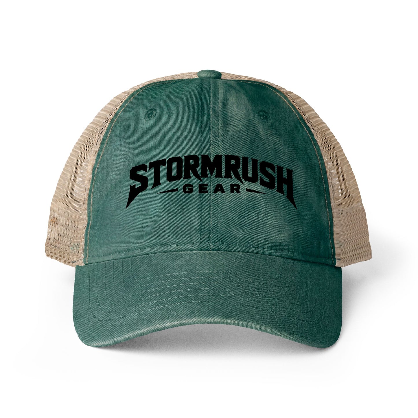 Women's Washed Mesh-Back Cap with pony tail opening