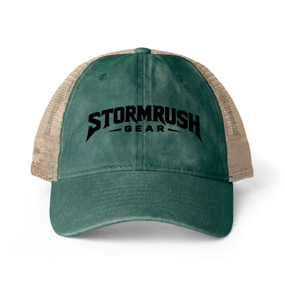 Women's Washed Mesh-Back Cap with pony tail opening